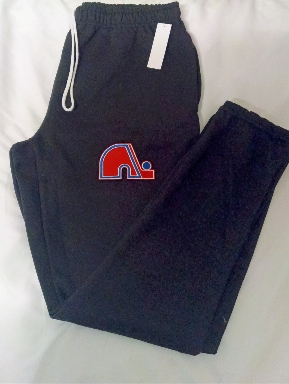 Retro Vintage Quebec Nordiques Men's Athletic Joggers Sweatpants NWT.... embroid